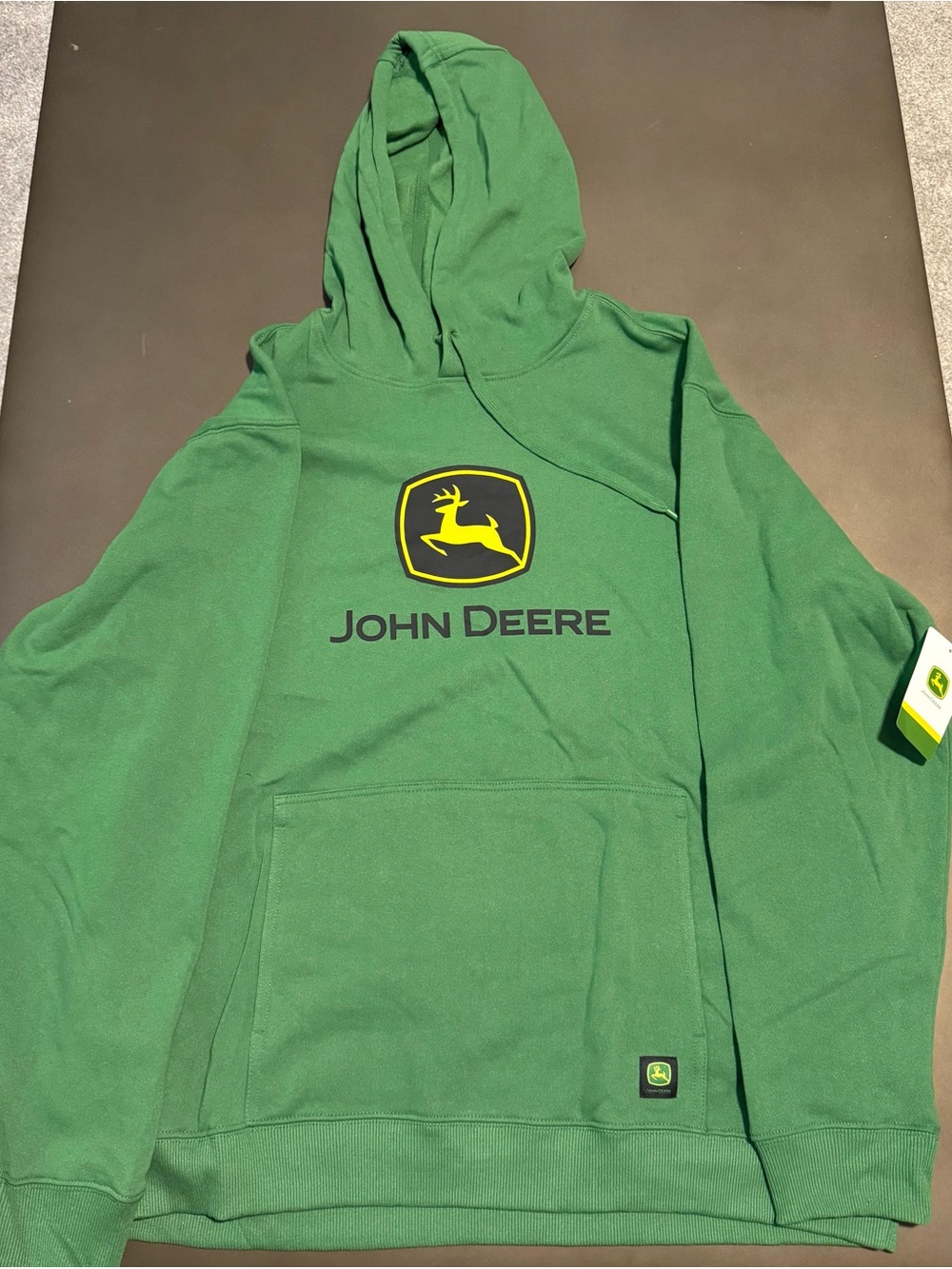 John Deere Green Pullover Hoodie with Yellow Logo